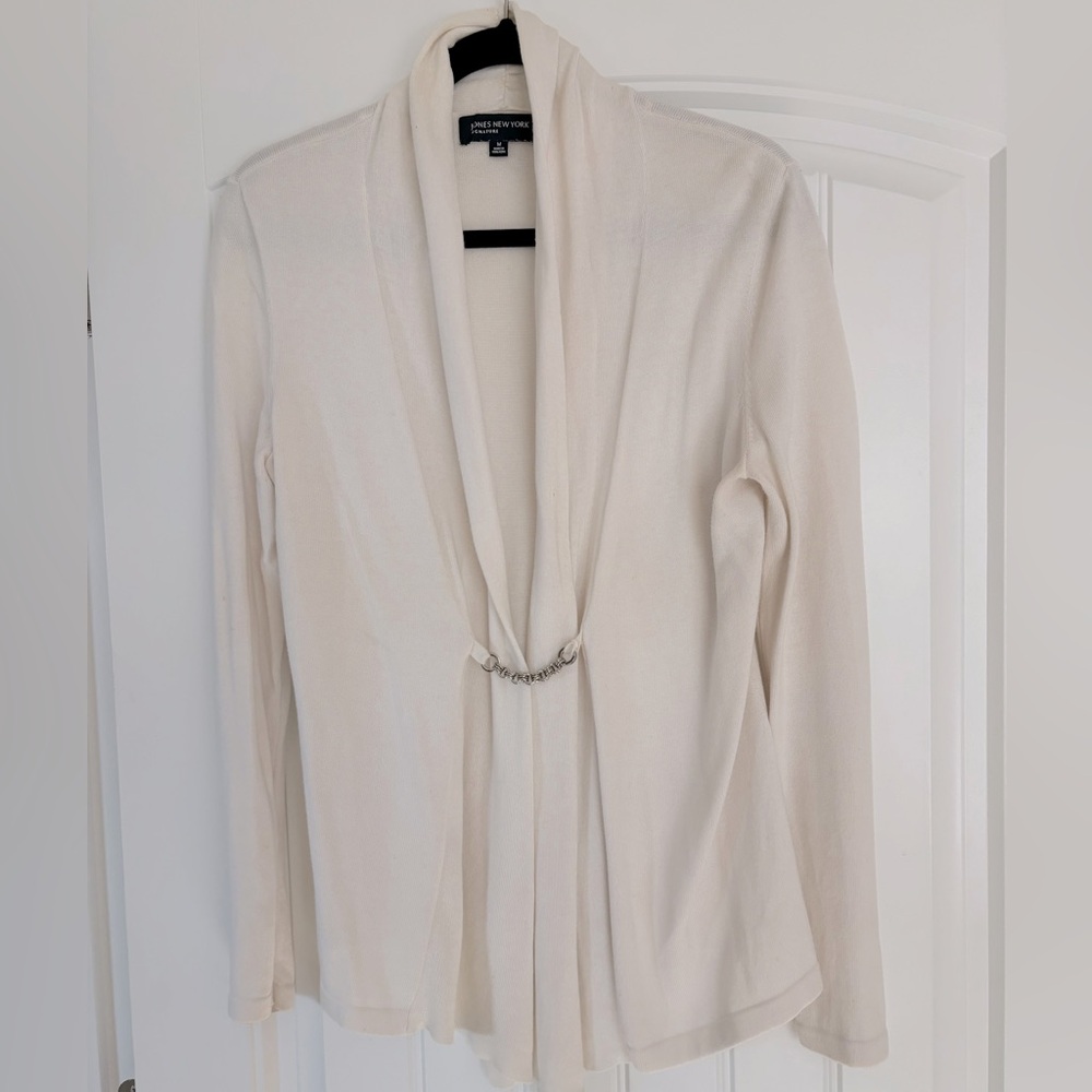 Jones New York Signature winter white cardigan